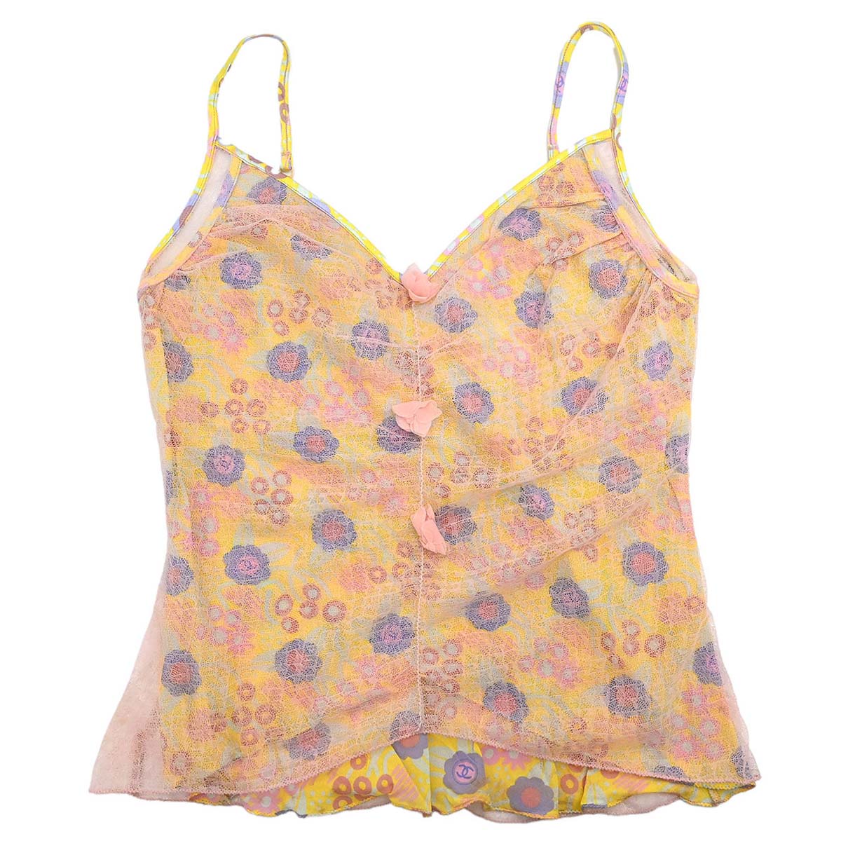 Chanel 2003 Flower Camisole Top Yellow #38