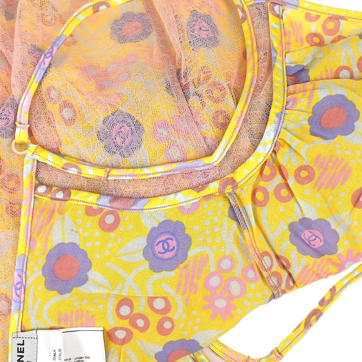 Chanel 2003 Flower Camisole Top Yellow #38
