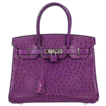 Hermes * Anemone Ostrich Birkin 30 Handbag