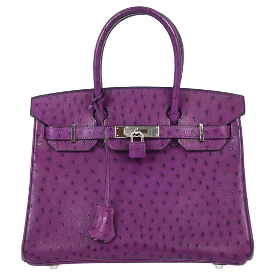 Hermes * Anemone Ostrich Birkin 30 Handbag