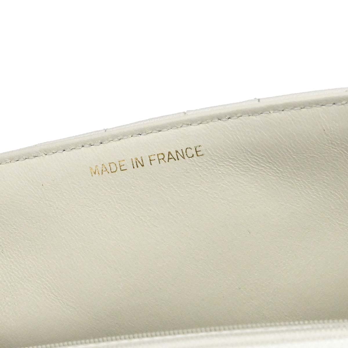 Chanel 1989-1991 White Lambskin Single Flap Chain Shoulder Bag