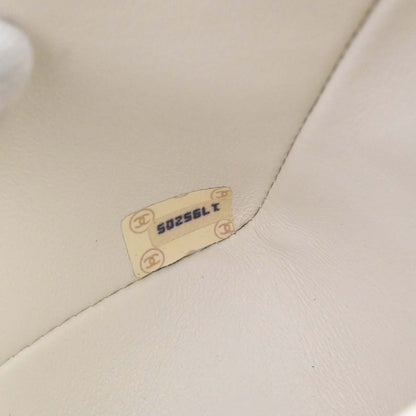 Chanel 1989-1991 White Lambskin Single Flap Chain Shoulder Bag
