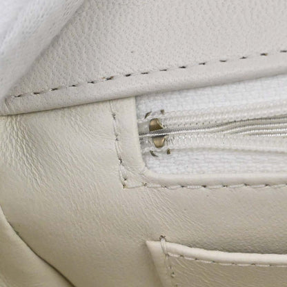 Chanel 1989-1991 White Lambskin Single Flap Chain Shoulder Bag