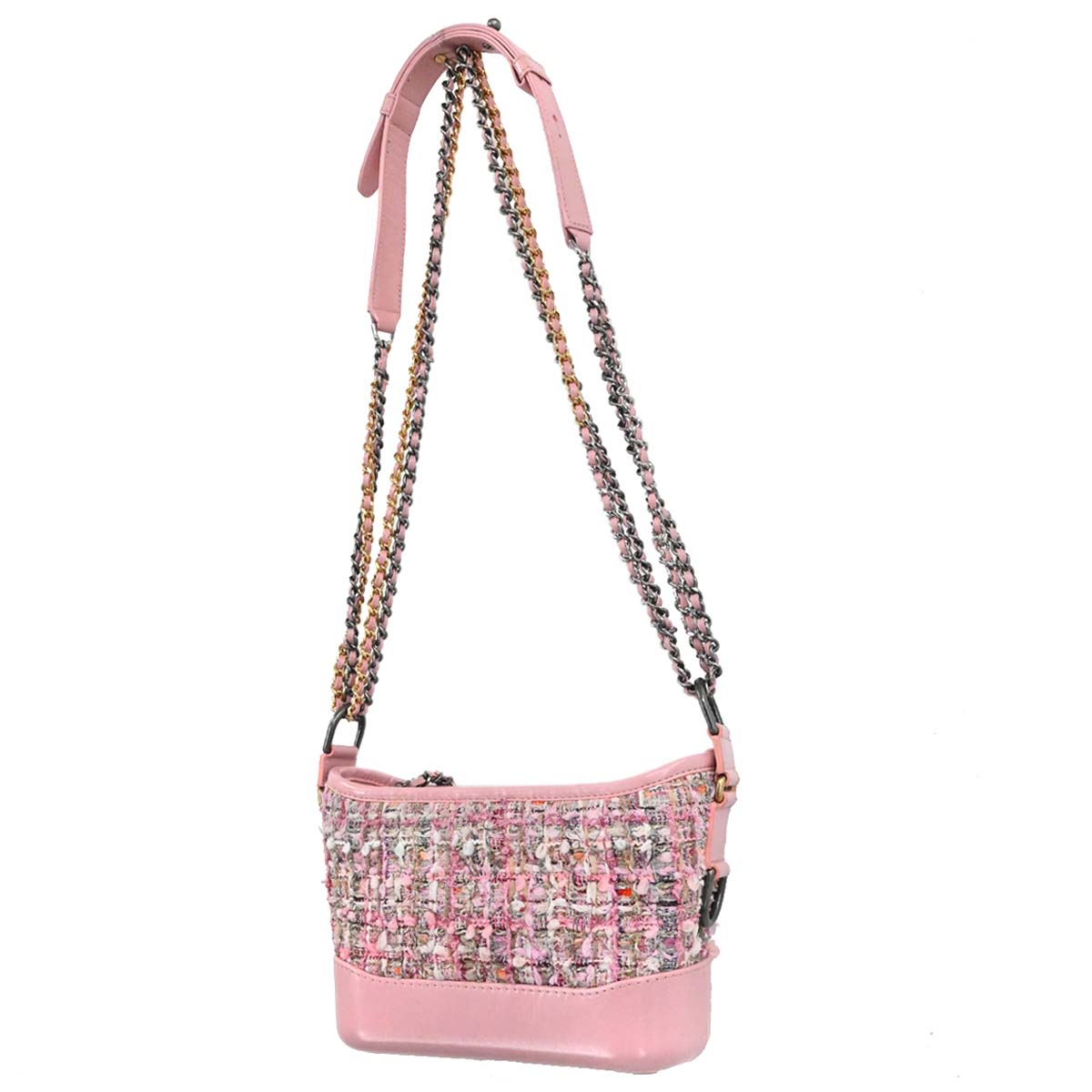 Chanel Pink Tweed Calfskin Small Gabrielle Shoulder Bag