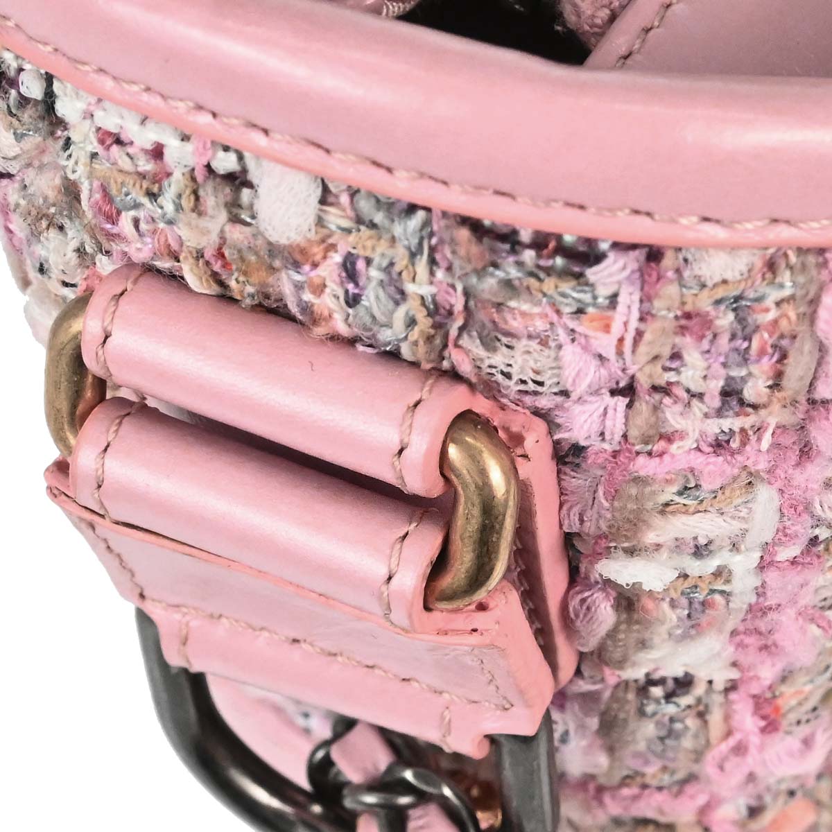 Chanel Pink Tweed Calfskin Small Gabrielle Shoulder Bag