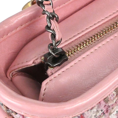 Chanel Pink Tweed Calfskin Small Gabrielle Shoulder Bag