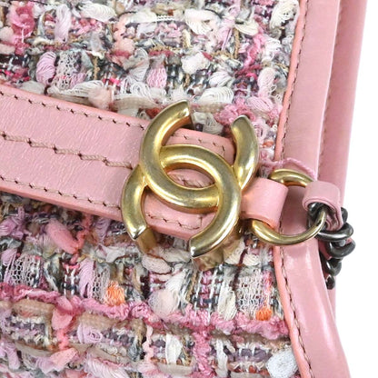 Chanel Pink Tweed Calfskin Small Gabrielle Shoulder Bag