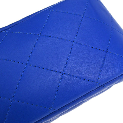 Chanel Blue Lambskin Mini Classic Square Flap Shoulder Bag 17