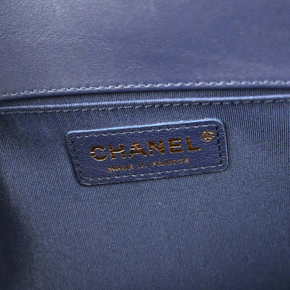 Boy Chanel Blue Velvet Medium Double Chain Shoulder Bag
