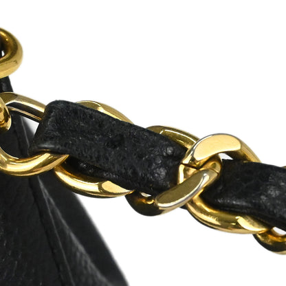 Chanel 1994-1996 Black Caviar Skin Triple CC Drawstring Shoulder Bag