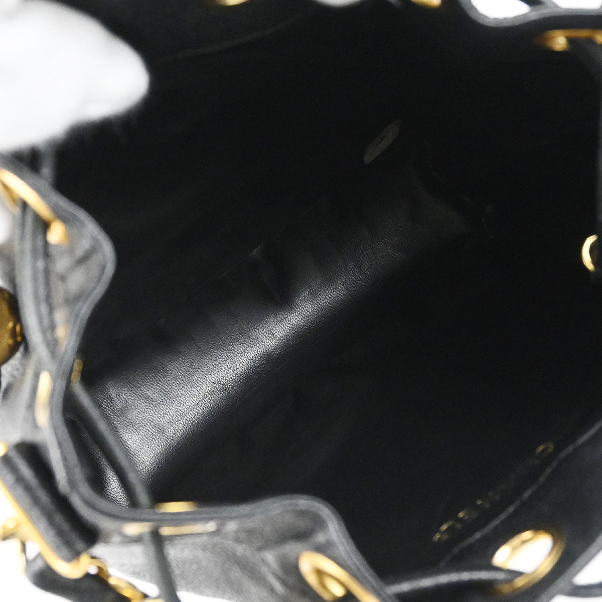 Chanel 1994-1996 Black Caviar Skin Triple CC Drawstring Shoulder Bag