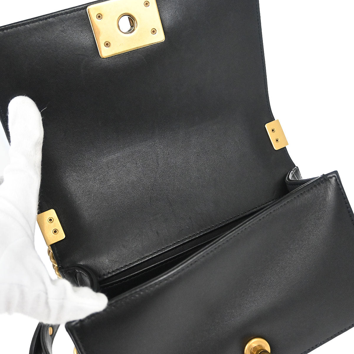 Boy Chanel 2015-2016 Black Lambskin Lapin Fur Small Chain Shoulder Bag