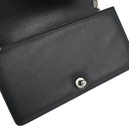 Boy Chanel Black Caviar Skin Medium Chain Shoulder Bag