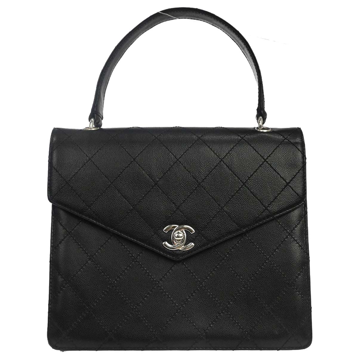 Chanel Black Caviar Skin Top Handle Handbag