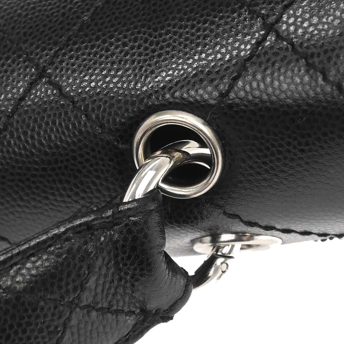 Chanel Black Caviar Skin Top Handle Handbag