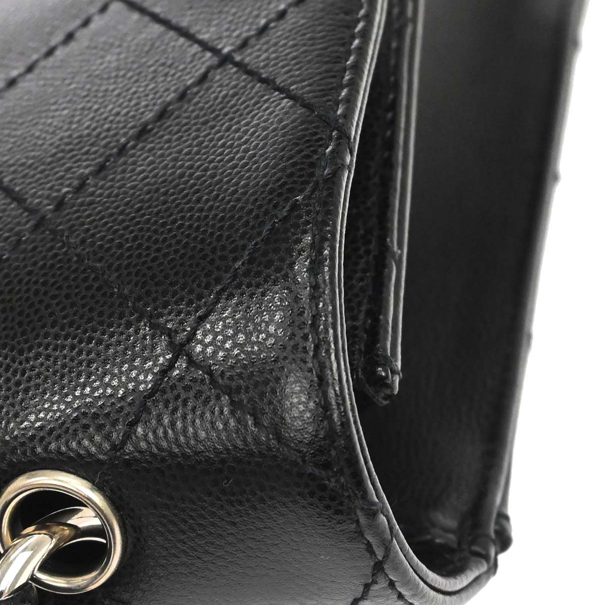 Chanel Black Caviar Skin Top Handle Handbag