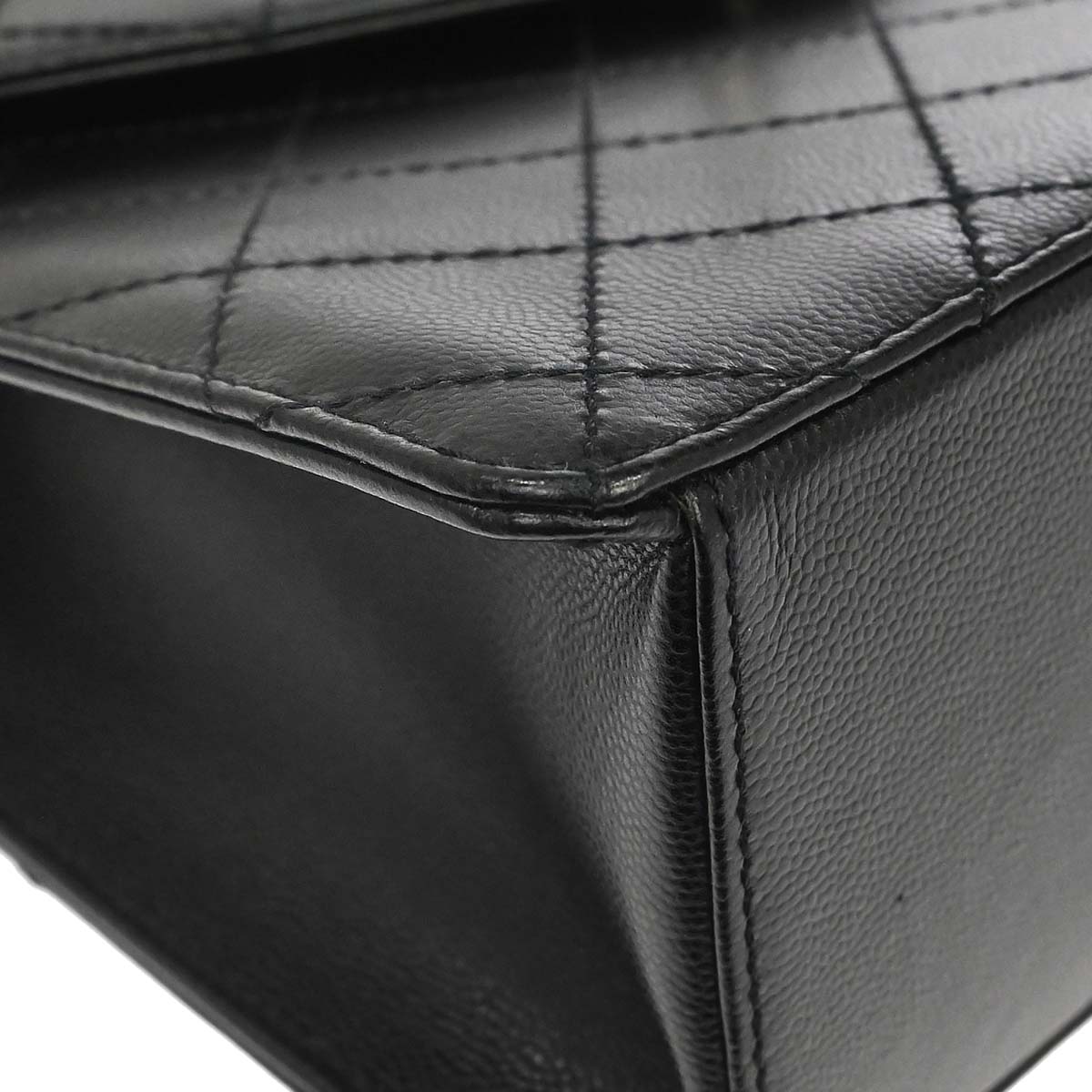 Chanel Black Caviar Skin Top Handle Handbag