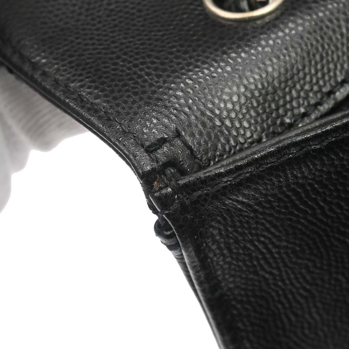 Chanel Black Caviar Skin Top Handle Handbag