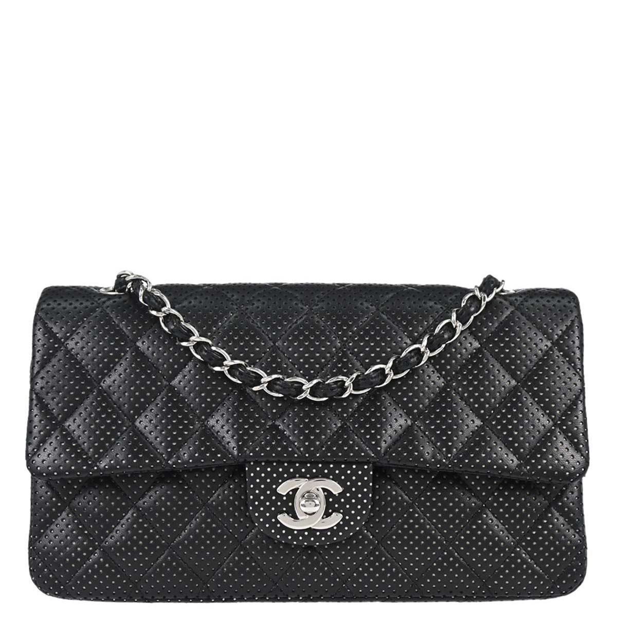 Chanel Black Perforated Lambskin Shoulder Bag