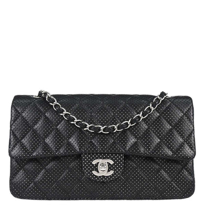Chanel Black Perforated Lambskin Shoulder Bag
