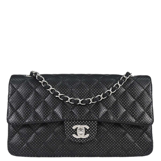 Chanel Black Perforated Lambskin Shoulder Bag