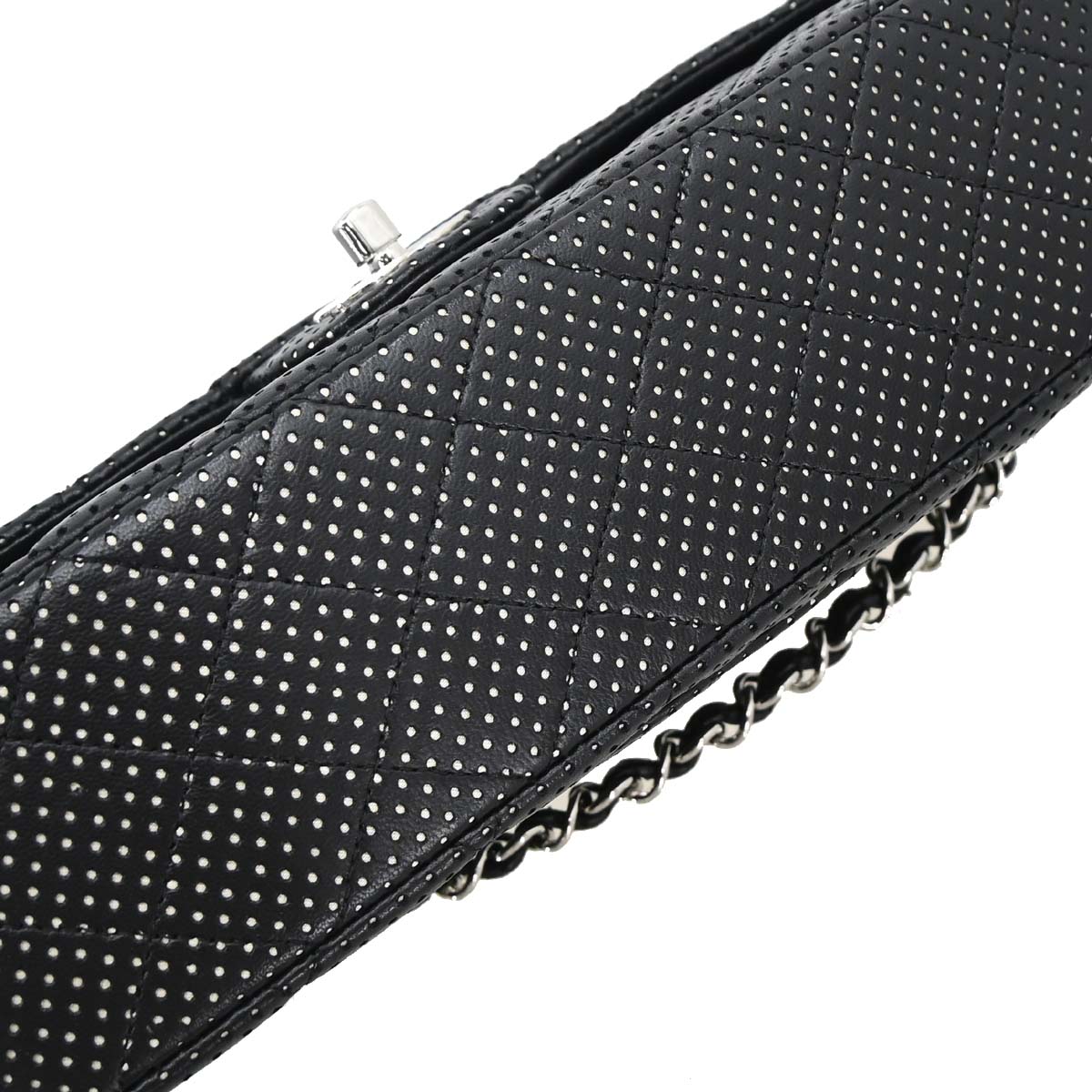 Chanel Black Perforated Lambskin Shoulder Bag