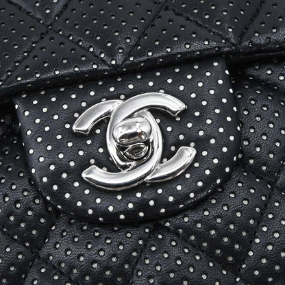 Chanel Black Perforated Lambskin Shoulder Bag