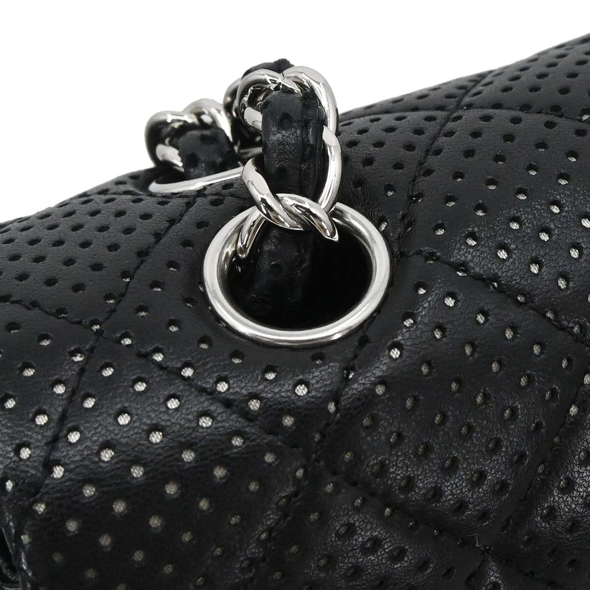 Chanel Black Perforated Lambskin Shoulder Bag