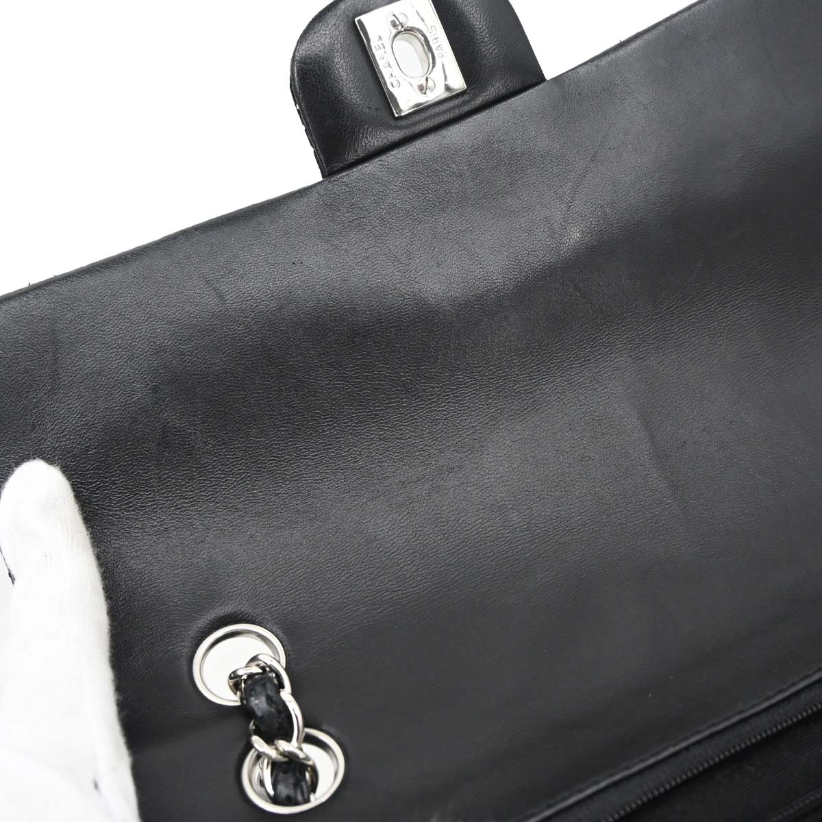 Chanel Black Perforated Lambskin Shoulder Bag