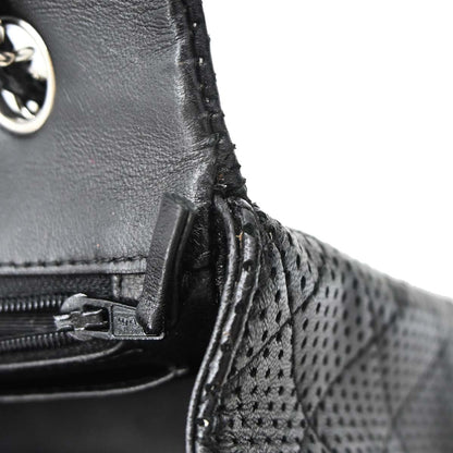 Chanel Black Perforated Lambskin Shoulder Bag