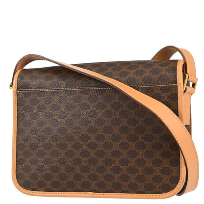 Celine Brown PVC Macadam Shoulder Bag