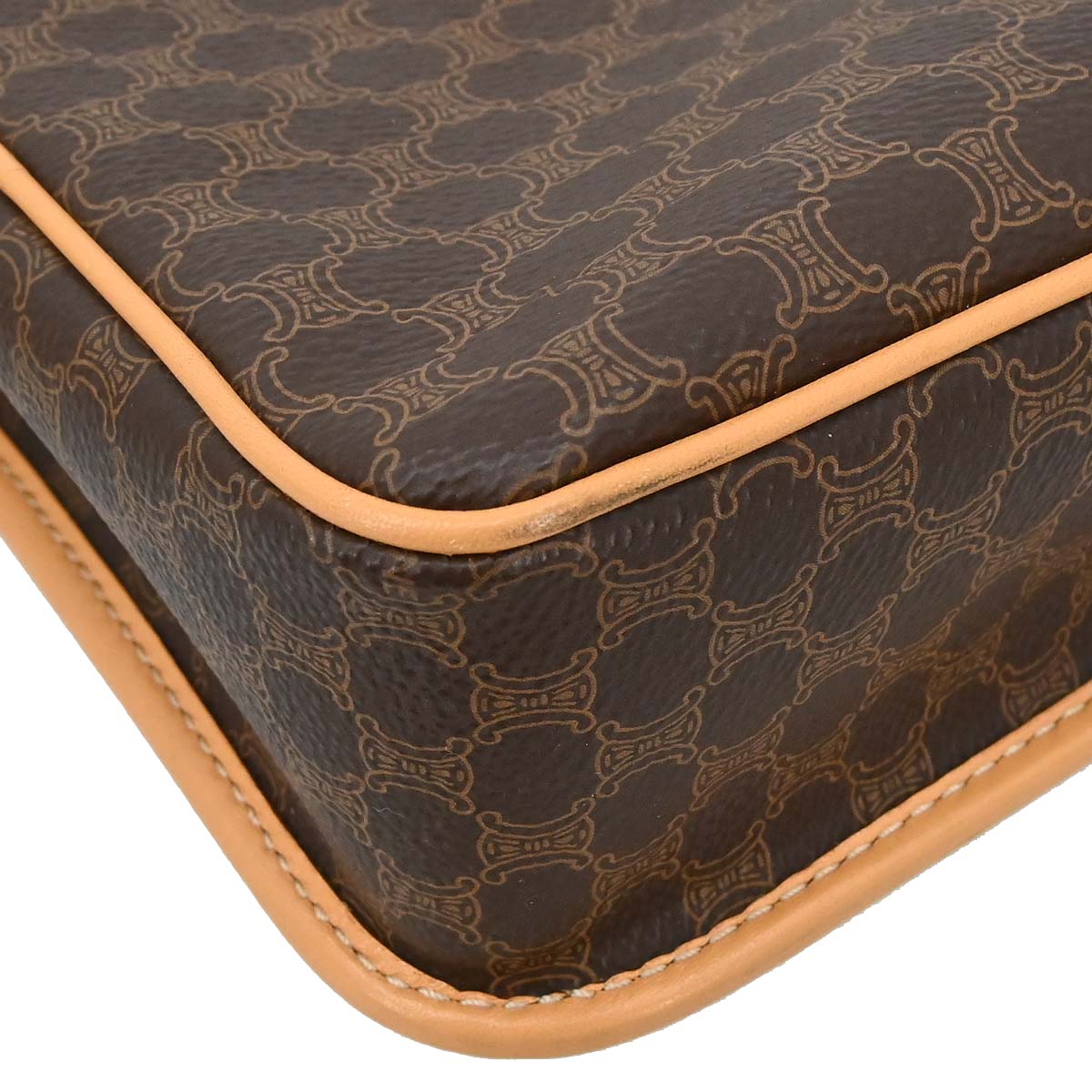 Celine Brown PVC Macadam Shoulder Bag