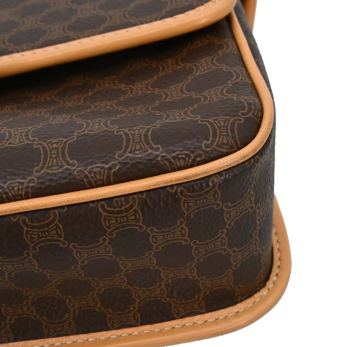 Celine Brown PVC Macadam Shoulder Bag
