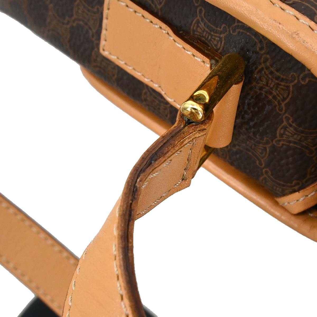 Celine Brown PVC Macadam Shoulder Bag