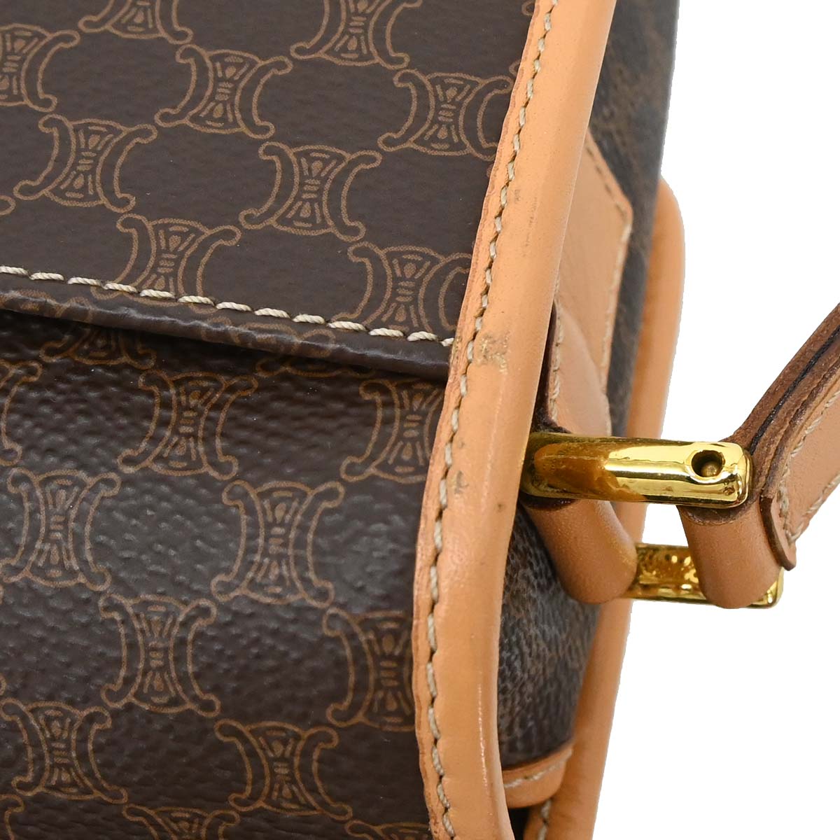 Celine Brown PVC Macadam Shoulder Bag