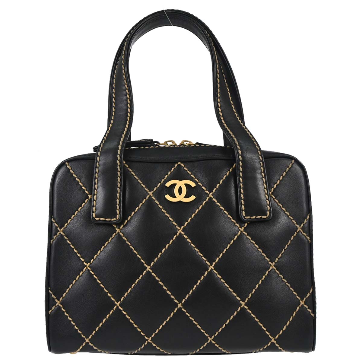 Chanel Black Calfskin Wild Stitch Handbag