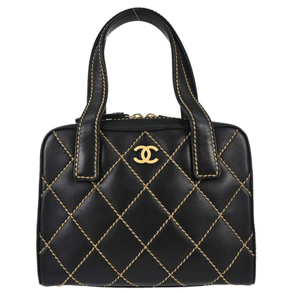 Chanel Black Calfskin Wild Stitch Handbag