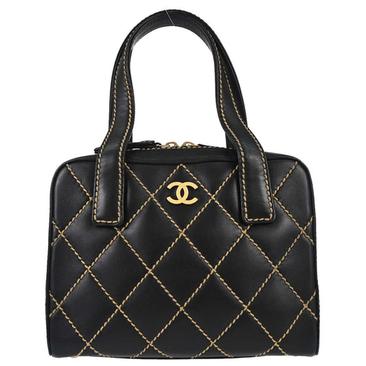 Chanel Black Calfskin Wild Stitch Handbag