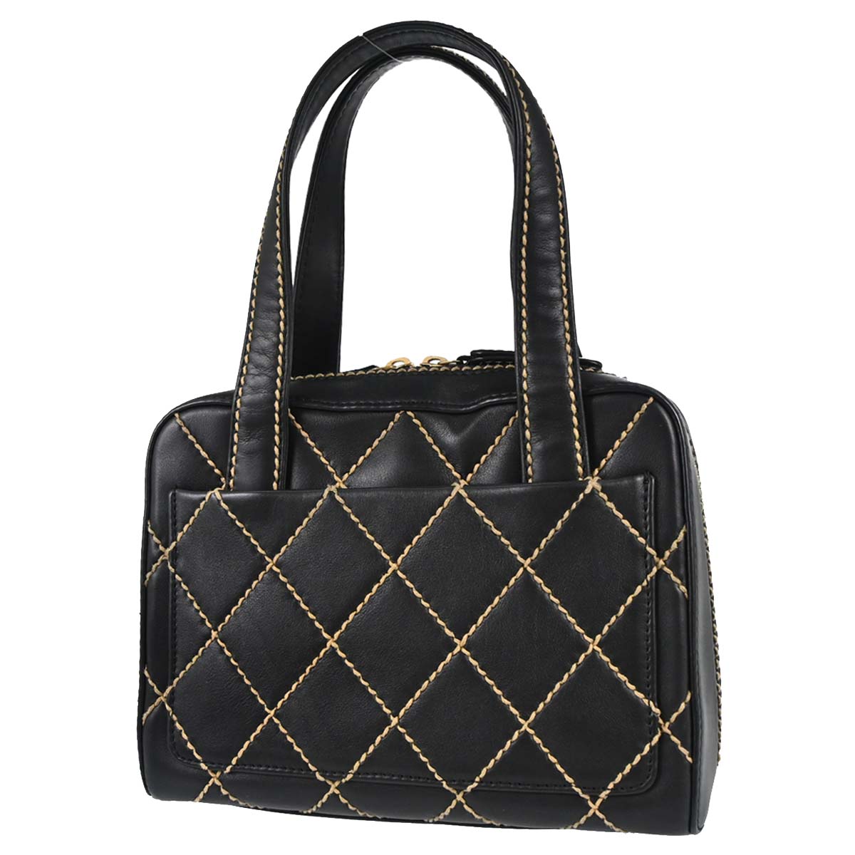 Chanel Black Calfskin Wild Stitch Handbag