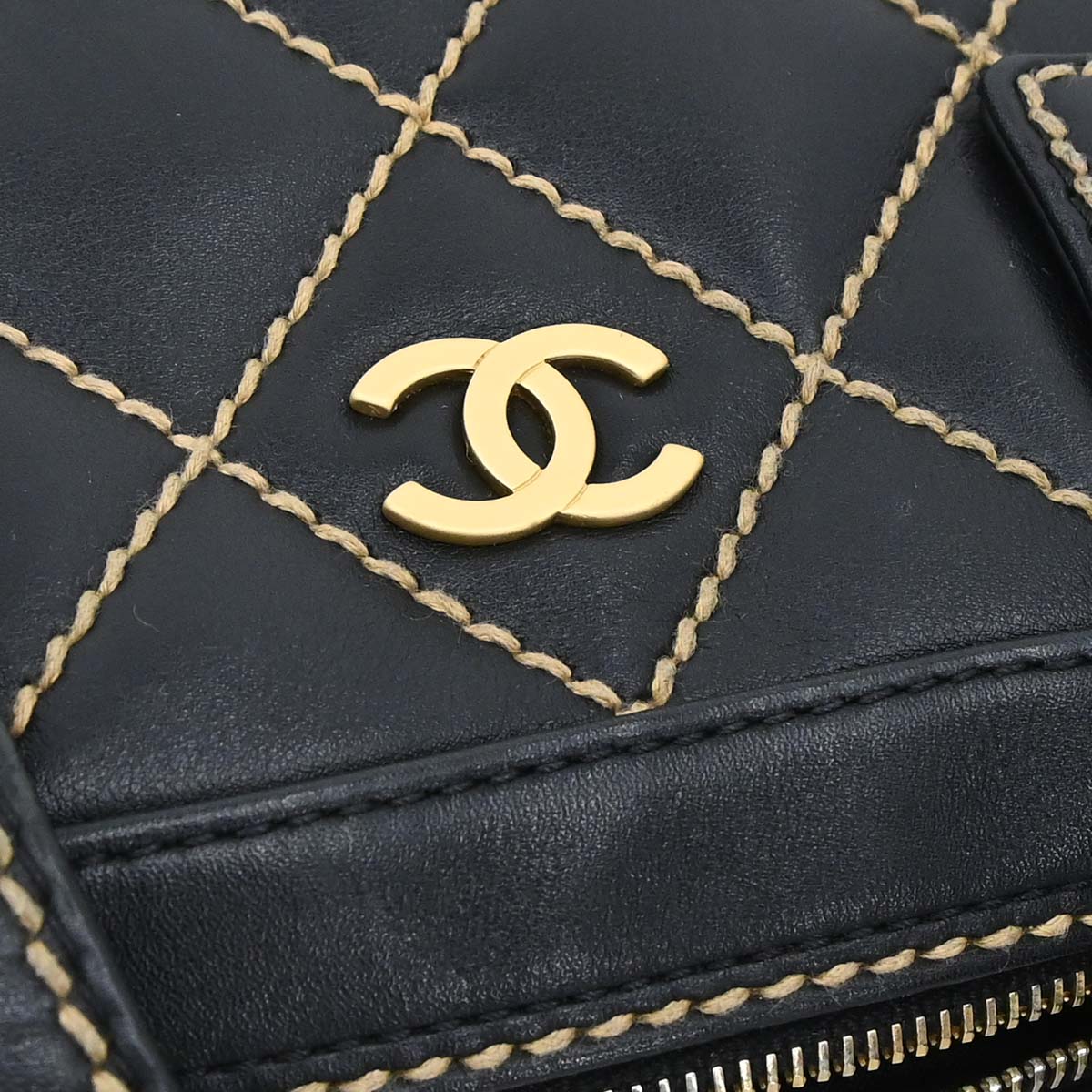 Chanel Black Calfskin Wild Stitch Handbag