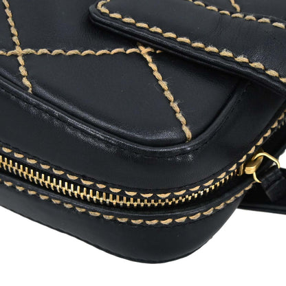 Chanel Black Calfskin Wild Stitch Handbag