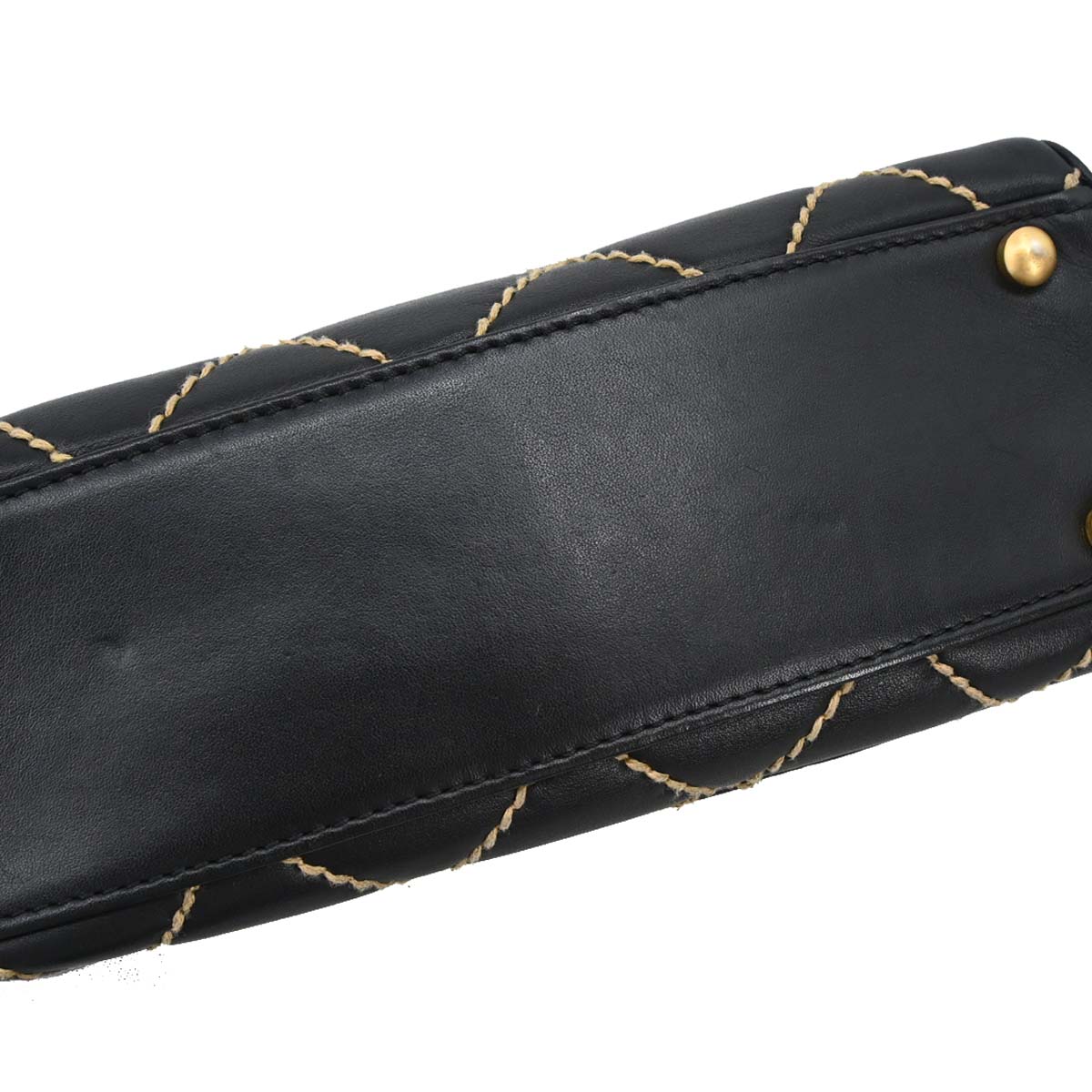 Chanel Black Calfskin Wild Stitch Handbag