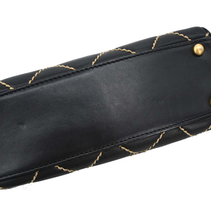 Chanel Black Calfskin Wild Stitch Handbag