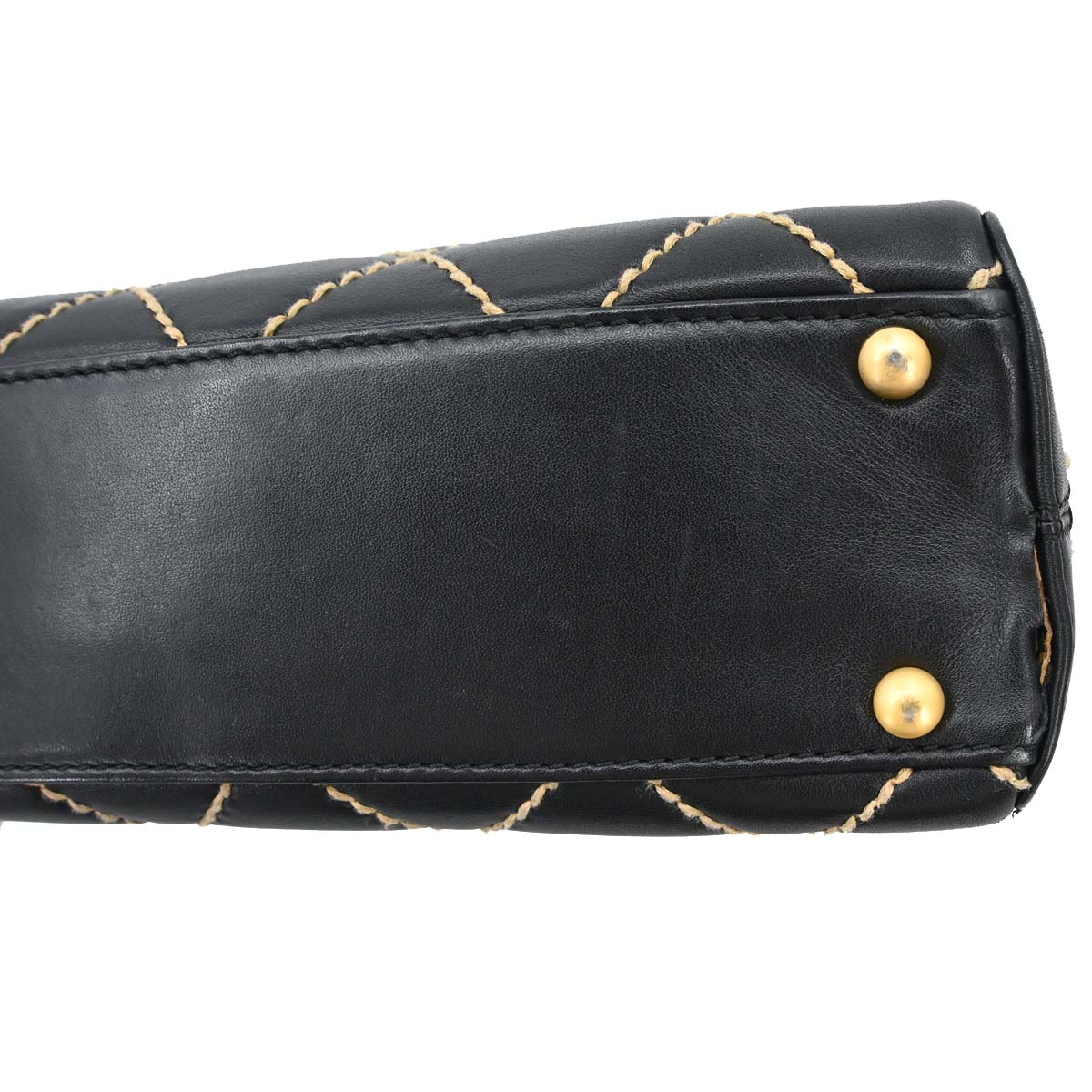 Chanel Black Calfskin Wild Stitch Handbag