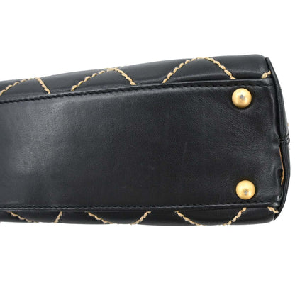 Chanel Black Calfskin Wild Stitch Handbag