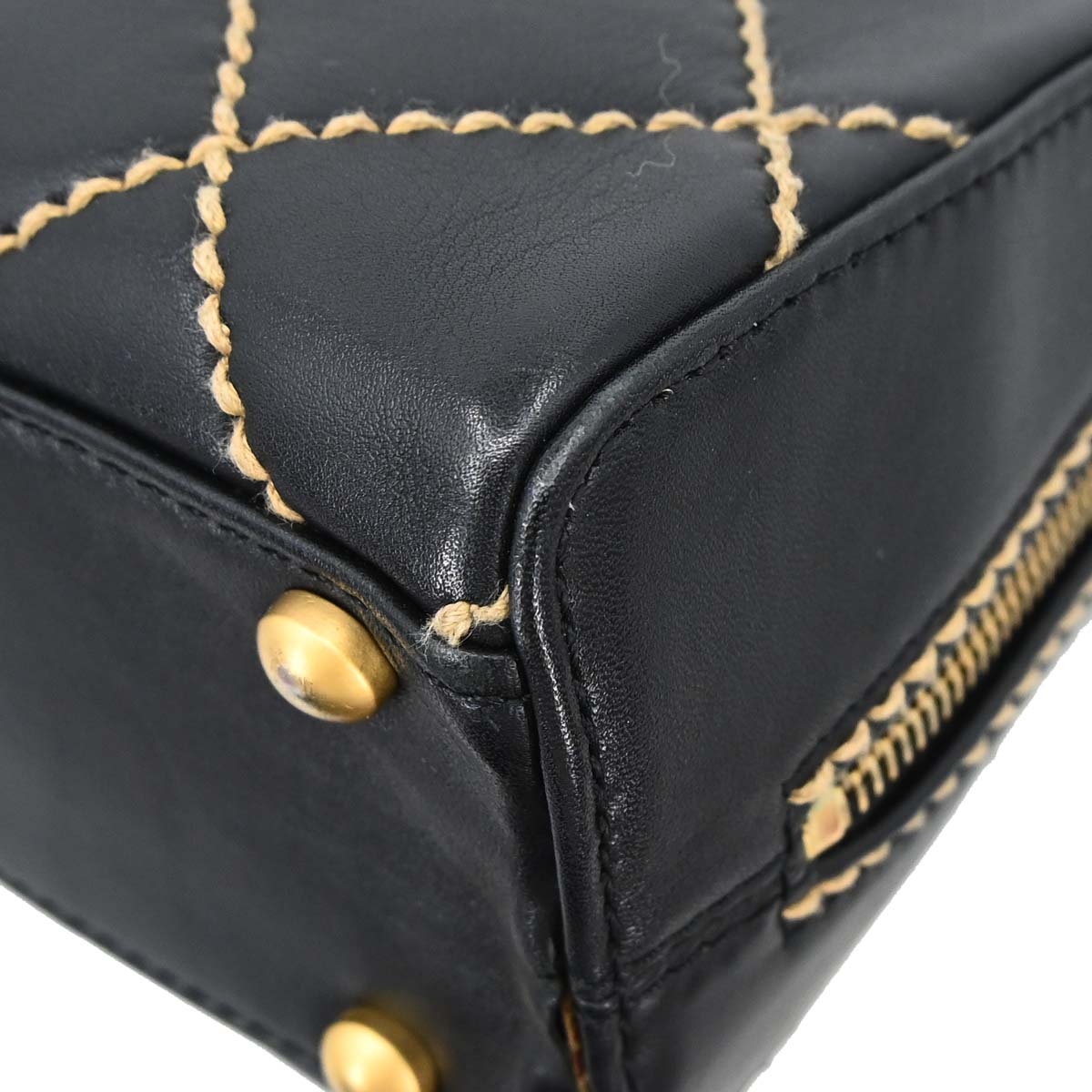 Chanel Black Calfskin Wild Stitch Handbag