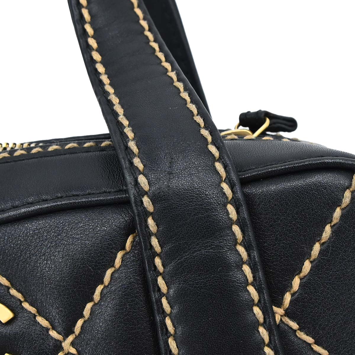 Chanel Black Calfskin Wild Stitch Handbag