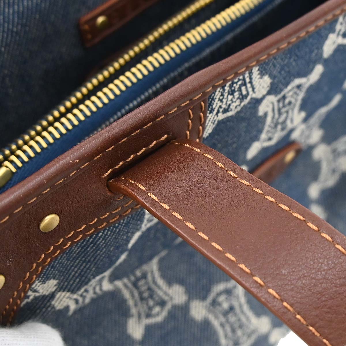 Celine * Blue Denim Macadam Tote Handbag