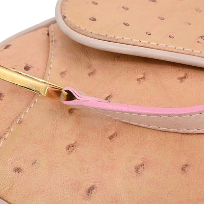 Christian Dior * Pink Ostrich Saddle Handbag