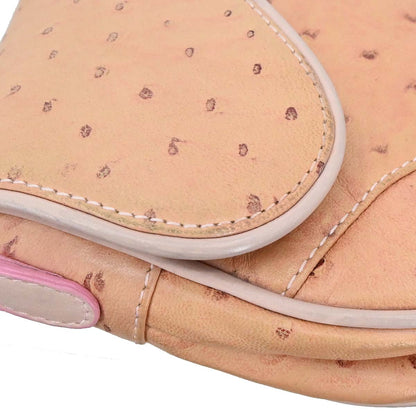 Christian Dior * Pink Ostrich Saddle Handbag
